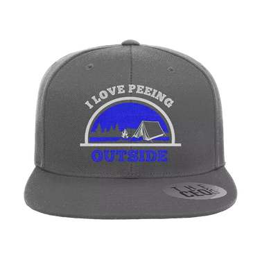 I Love Peeing Outside Embroidered Flat Bill Cap